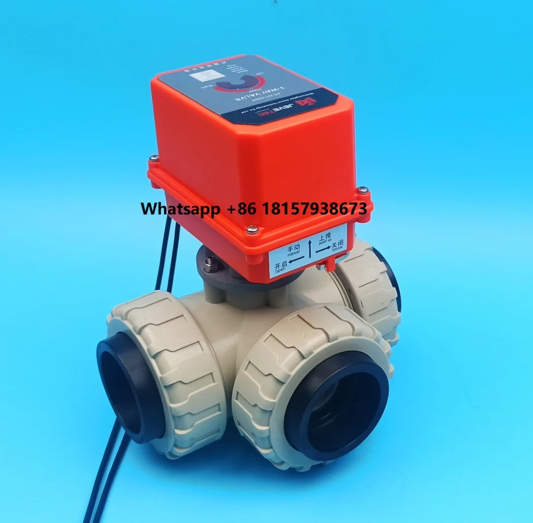 

DN50-2 " DC24V UPVC Electric Actuator 3 Way Motorized Ball Water Valve PE Ends