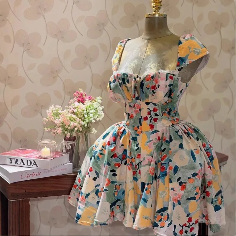 

African Print Dresses for Women Summer Sexy African Sleeveless Polyester Party Evening Mini Dress Dashiki African Clothes Women