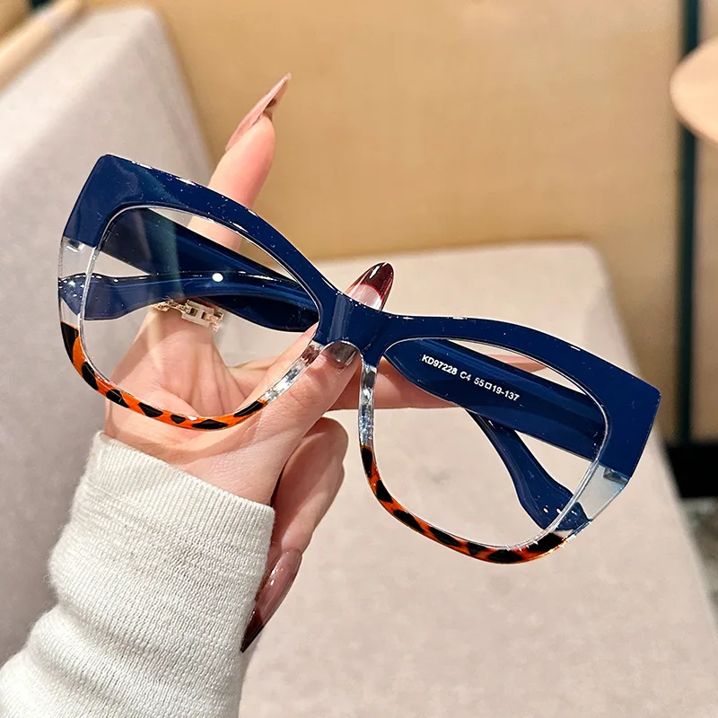 Vintage Anti Blue Light Optical Cat Eye Glasses Women For Female Myopia Prescription Frame Luxury Brand Designer Leopard Eyewear