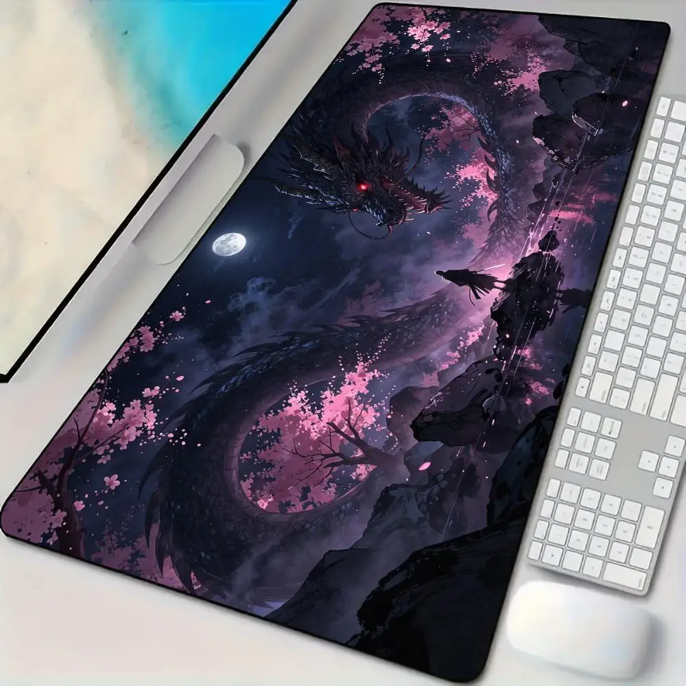 Giant Dragon and Samurai Mouse Pad Desk Mat Large Computer Office Carpet XXL Mousepad Gamer Gaming PC Accessories Keyboard Rug