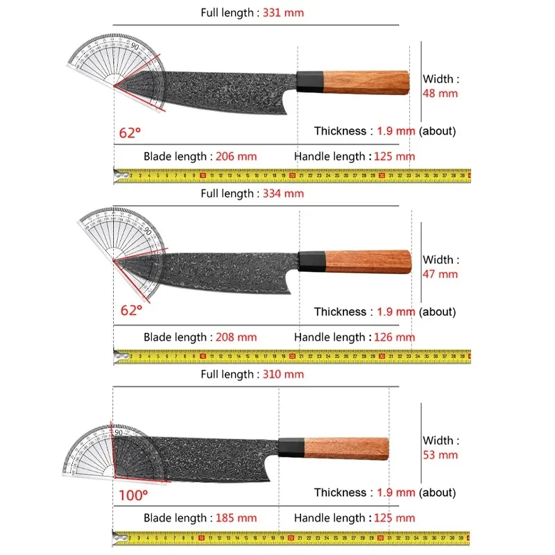 Professional Kitchen Knives Japanese Chef Knife 67 Layer VG10 Damascus Steel Wood Handle Slicer Vegetables Cooking Cleaver Knife