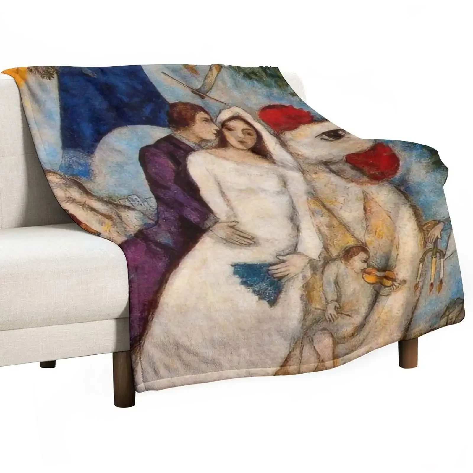 

The betrothed and Eiffel Tower Marc Chagall Throw Blanket Soft Kid'S Blankets