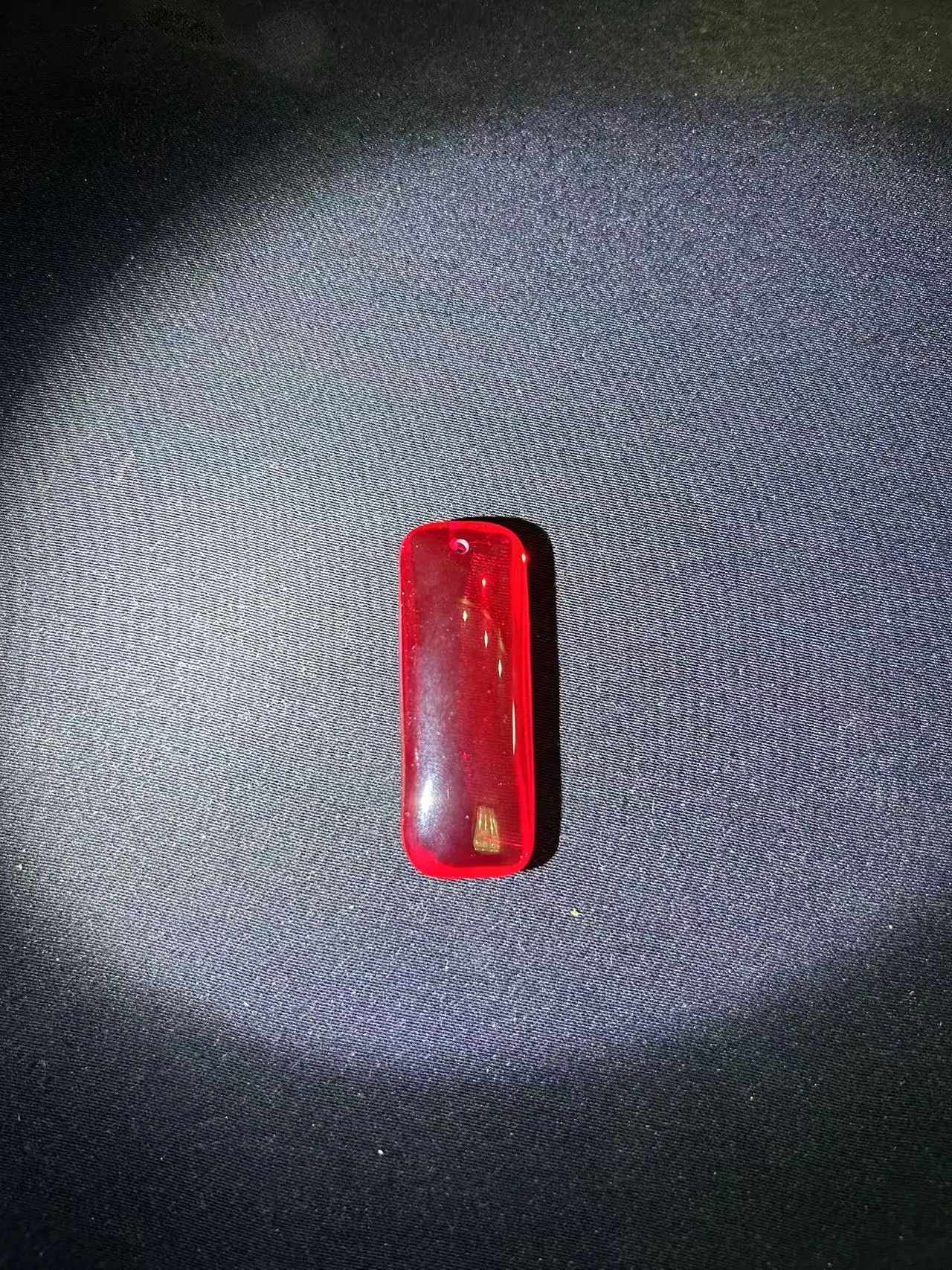 Ruby red corundum hardness 9 rectangular double-sided 18*50mm weight 20g pendant Safe and Quiet brand pendant