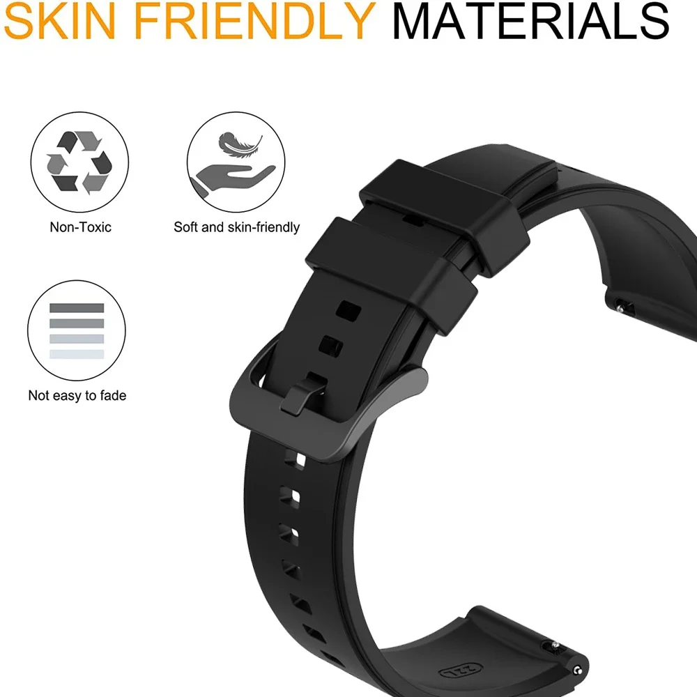 22mm Silicone Strap For New C20 Pro SmartWatch Bracelet For Zeblaze Btalk 3 Plus 3Pro/Vibe 7 7 Pro 7Lite Ares GTR GTS 3 Pro Band