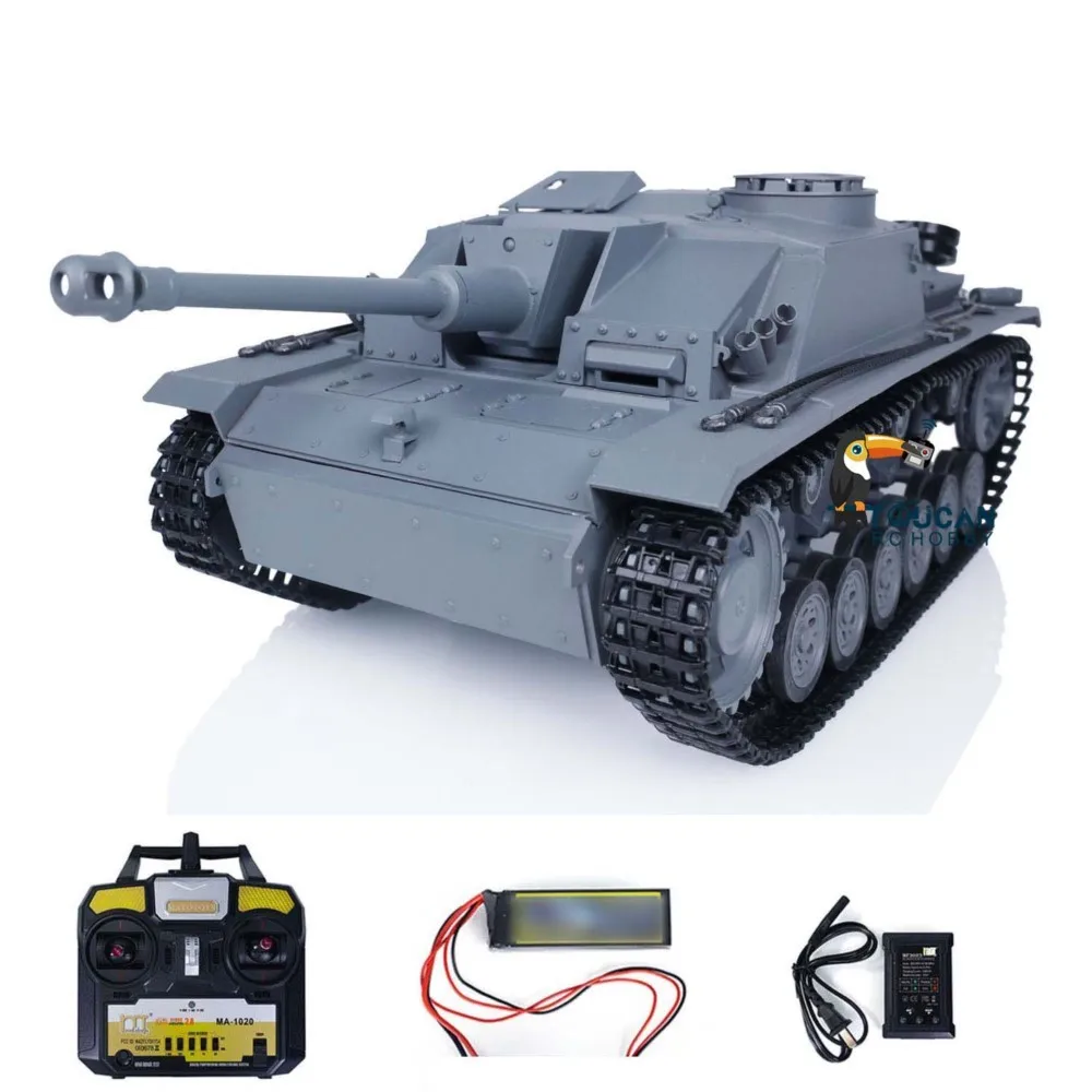 Mato 100% Metal Escala 1/16 Cinza Alemão Stug III Infravermelho Ver RTR RC Tanque 1226 para Entusiastas