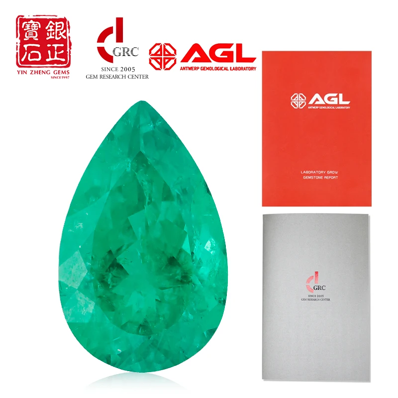 

YinZheng Gemstone Emerald Pear Shape Lab Grown Emerald Loose Gemstones Colombia Emerald Stone With Certificates Can Be Provuded