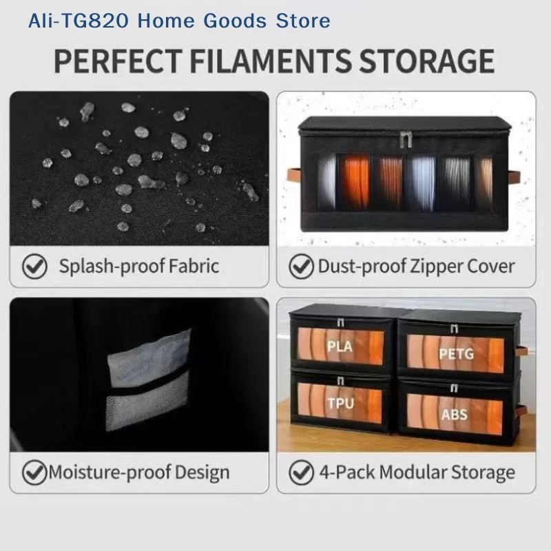 [W] Filament Storage Box - 3D Printer Filament Storage Containers 3D Printing Accessories Holder Rack For Home, Office Workshop