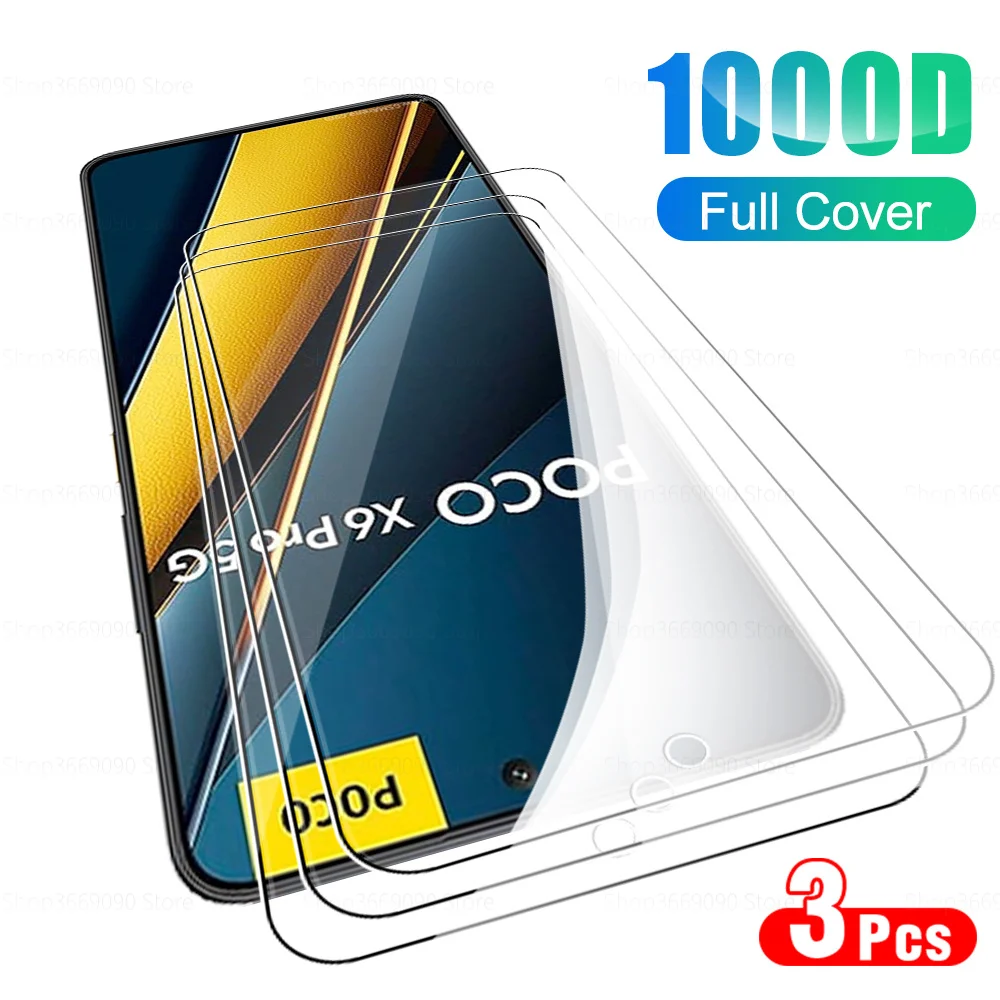 3PCS Protective Glass Case For Xiaomi Poco X6 Pro 5G Tempered Glass Film PoXo Poko X6Pro X 6 6X PocoX6Pro Screen Protector Cover