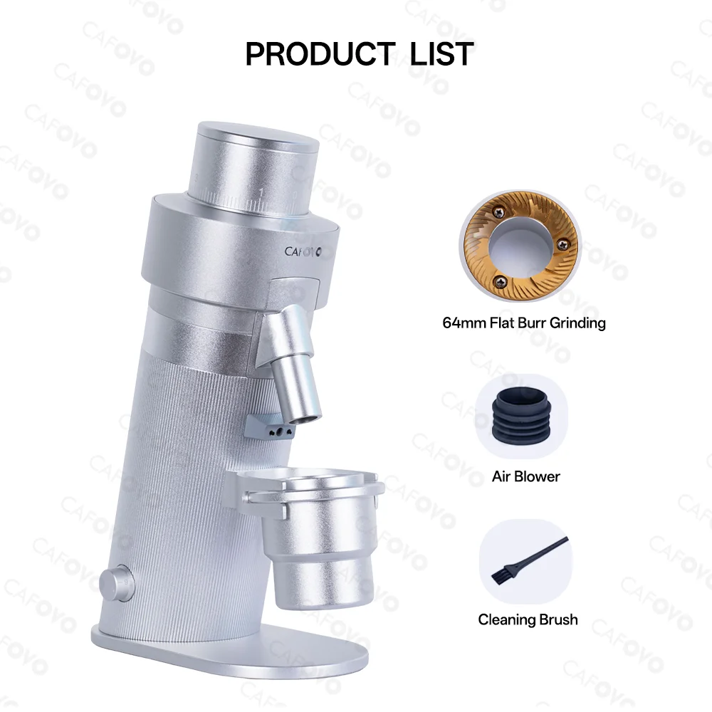 コーヒーミル CAFOVO G564FV 可変速コーヒーグラインダー 64mm フラットバー