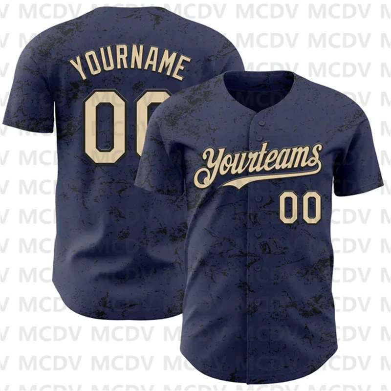 Custom Purple Black 3D Print Abstract Shape Authentic Baseball Jersey Casual Shirts Sport Unisex Tops