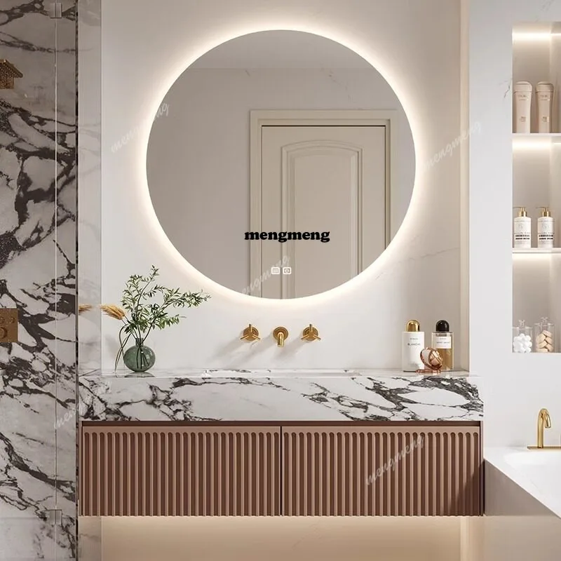 

Slate ceramic seamless integrated basin bathroom cabinet modern simple bathroom wash basin combination wash table hotel style