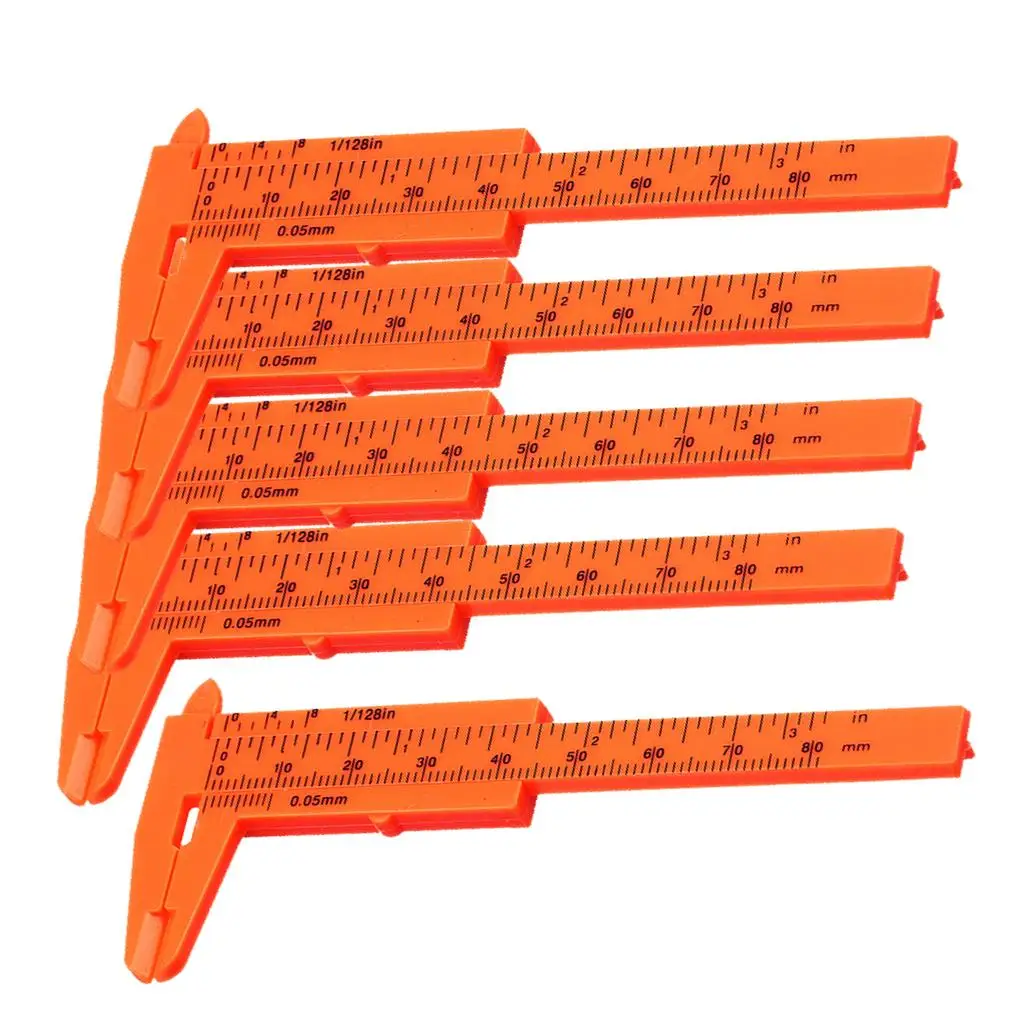 80mm Plastic Vernier Caliper Sliding Ruler Precise Measuring Gauge Mini Stationery for Jewelry Design