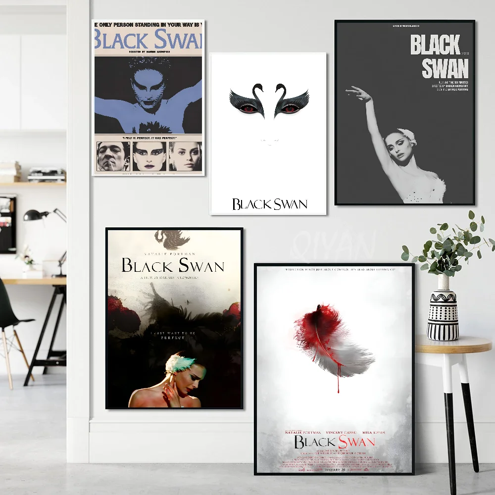 1 قطعة فيلم البجعة السوداء الكلاسيكية أنيمي المشارك المشارك ورقة طباعة غرفة المعيشة المنزلي غرفة نوم مدخل بار مقهى الفن اللوحة الديكور #4