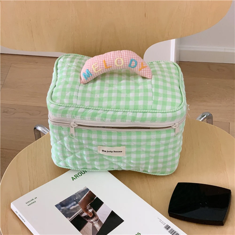 حقيبة مستحضرات التجميل الكورية الأنيقة مع منظم السفر بسعة كبيرة، حقيبة تخزين المكياج المحمولة، لطيفة عالية الجمال، أساسيات السفر