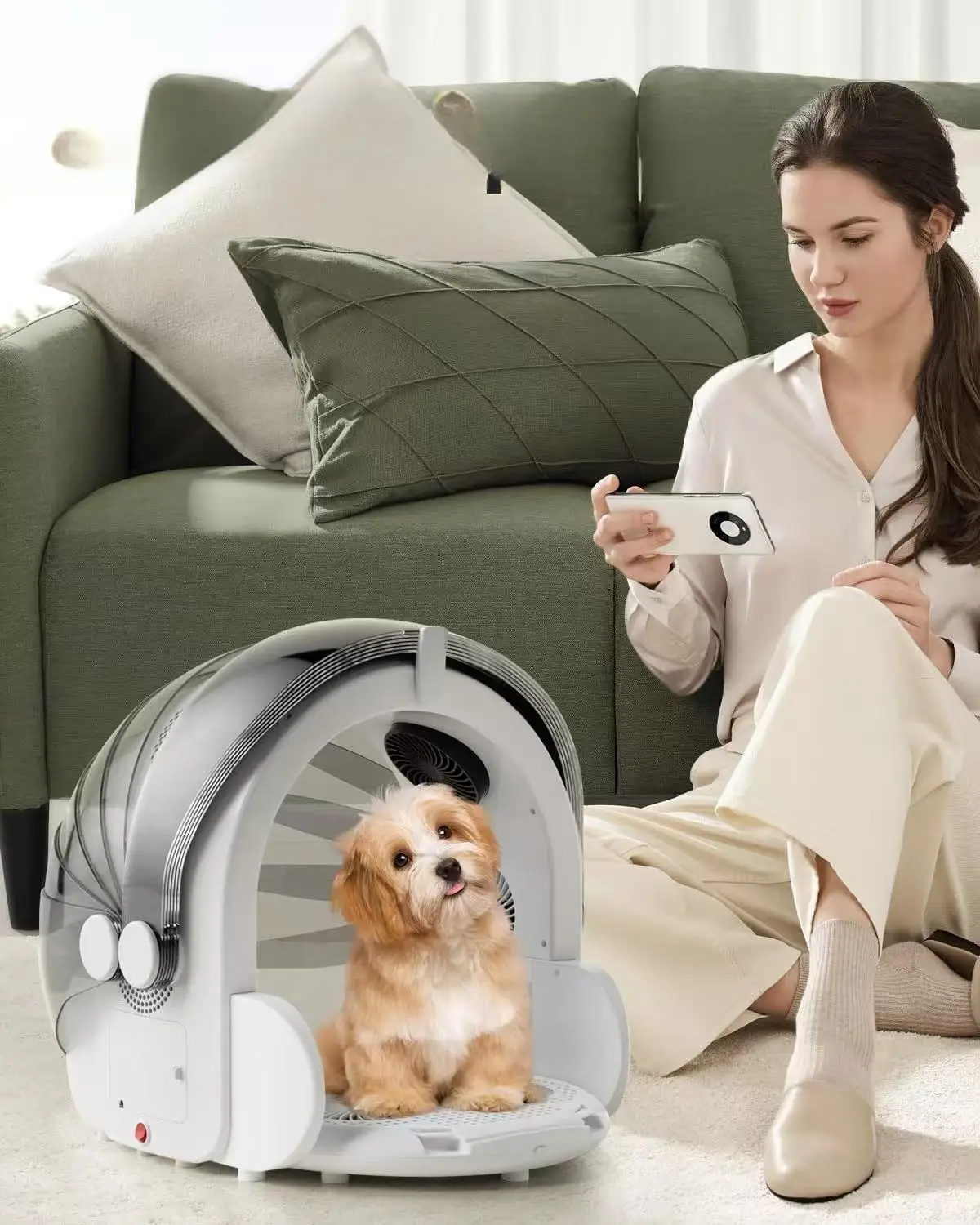 

360 Degree Foldable 500w Large Capacity Automatic Cat Hair Dryer Blowing Machine Smart Dog Pet Hair Dryer Box