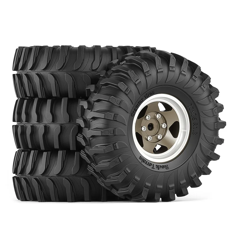 1.3 inch Beadlock Wheels and Tires Hex 7mm 4PCS for RC Crawler Car 1/18 1/24 Traxxas TRX4M Axial SCX24 Upgrade Parts view 5