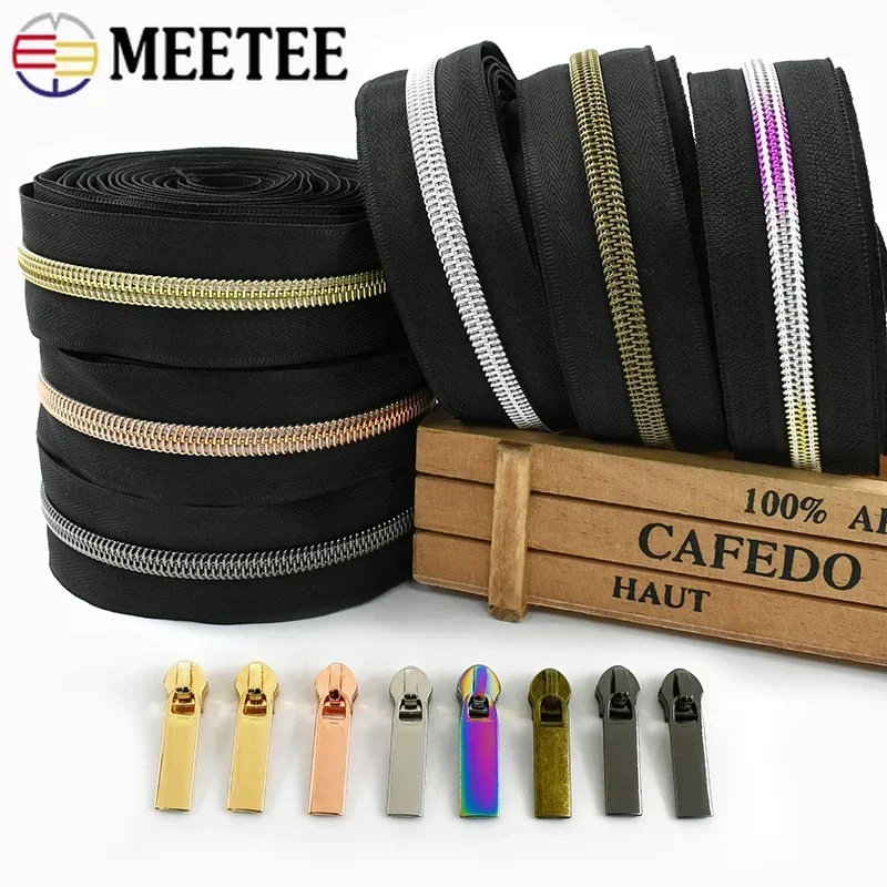 2-10 م ميتي 3 #   5 #   سحابات النايلون الإغلاق سستة المنزلق مجتذب حقيبة الملابس البريدي بواسطة متر السحابات طقم تصليح DIY بها بنفسك الخياطة الملحقات