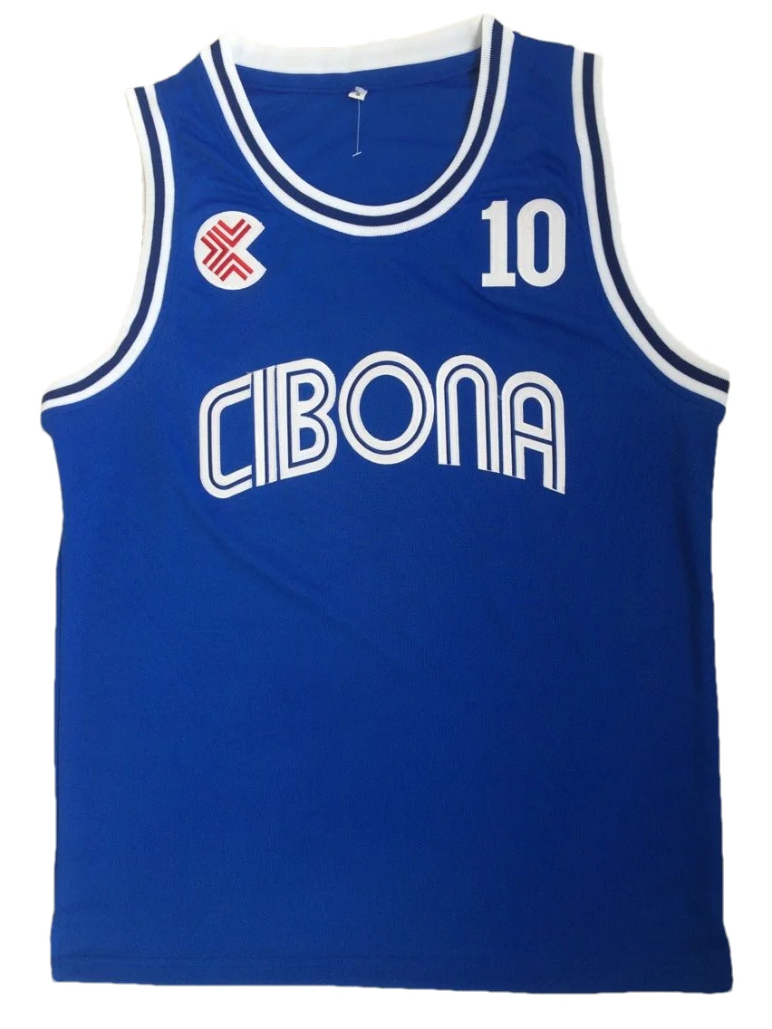 Movie CIBONA PETROVIC #10 Basketball Jersey Sports Shirt Breathable Quick Drying Blue Tops LOGO Sewing Embroidery