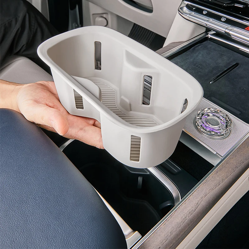 Central control water cup cover fully wrapped silicone protective pad storage box car interior supplies For Zeekr 9X 2025 2026