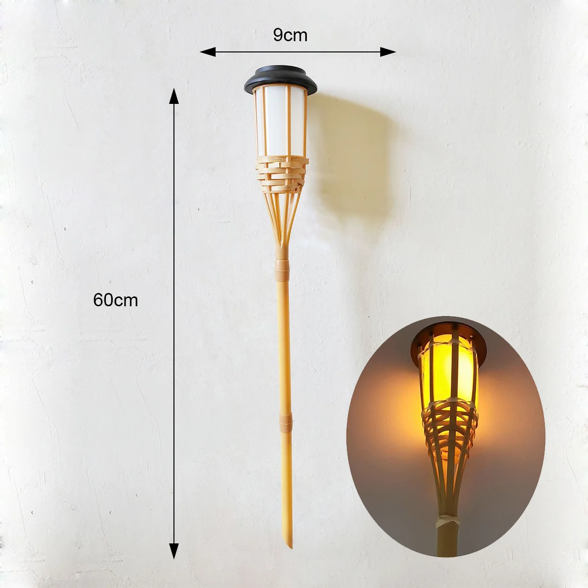 Solar Flickering Flame Torch Light Decorative Outdoor Lights Porch For Outside Garden Lawn Bamboo Lamp Led Yard Decor Landscape