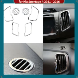 Chrome Car Air Conditioning A/C Vent Trim Air Outlet Cover Stickers for Kia Sportage 3 R 2011 - 2016 Accessories