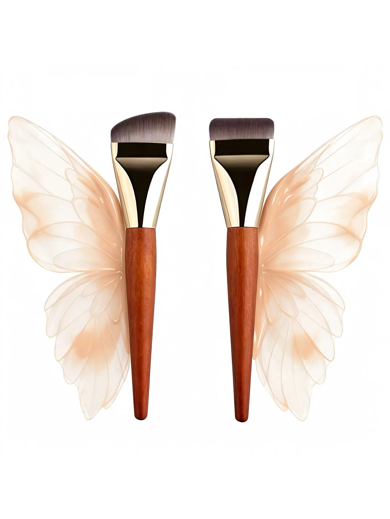 2Pcs Ultra-Thin Tongue-Shaped Foundation Makeup Brushes, Ultra-Thin Flat-Head Soft Bristle Makeup Brushes, Flat Foundation Brushes, Mask Brushes, Base Makeup Tools, Non-Marking, Non-Powder-Absorbing, Essential Makeup Artist Tools, Preferred for Home and Travel, Makeup Brushes for Women and Girls, Gift Options