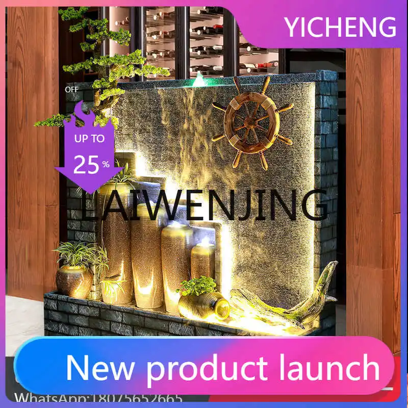 LYY New Chinese Rockery Water Curtain Wall Partition Screens Flowing Water Lucky Floor Garden Decoration