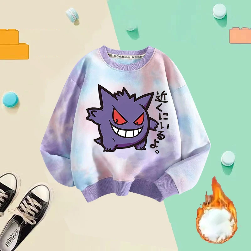 NEUER Pokémon Kinder-Fleece-Hoodie, Jungen- und Mädchen-Sweatshirt, Pullover, Anime-Cartoon, lange Ärmel, Herbst- und Winterkleidung, Baby-Oberteile – Detail 3