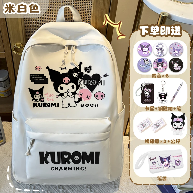 Sanrio Backpack Cute 2025 New Model Kulomi Youth School Bag Large Capacity Lightweight Back to School Backpack