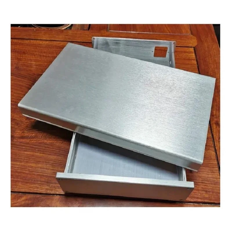 184 Silver All Aluminum Alloy Power Processor Desktop Power Amplifier Chassis Front Stage Box Single Ended Split