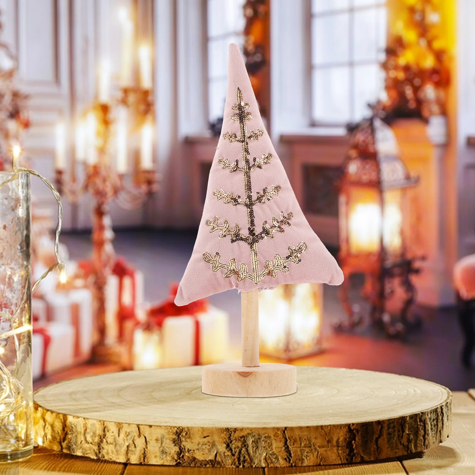 

Adorable Pink Small Christmas Tree for Desktop Table Mantel Decor Festive Holiday Theme Party Supplies Indoor Home Decorations