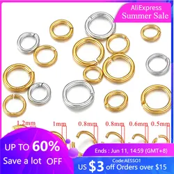 100-200pcs/lot 3/4/5/6/7/8/10mm Stainless Steel Gold Plated Jump Ring Connector for Diy Jewelry Making Accessories Wholesale