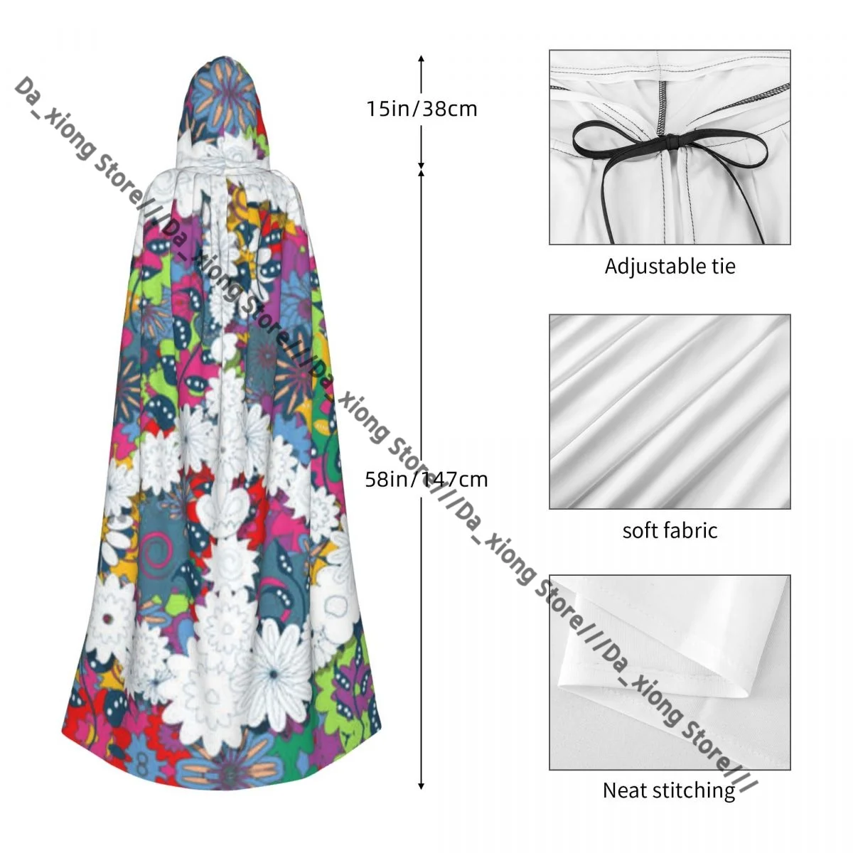 للجنسين هالوين عباءة علامة السلام كيب مقنعين القرون الوسطى زي الساحرة ويكا مصاص دماء #5