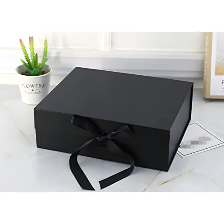 Confezione regalo nera di medie dimensioni 9,4x7x3 pollici