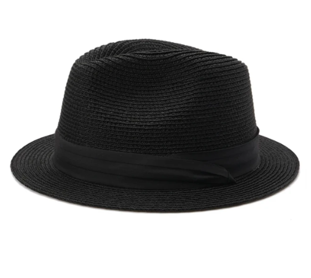 4cm Summer Fedora Short Brim Straw Hat Men Women Sun Hat Big Size Big Head Trilby Hats