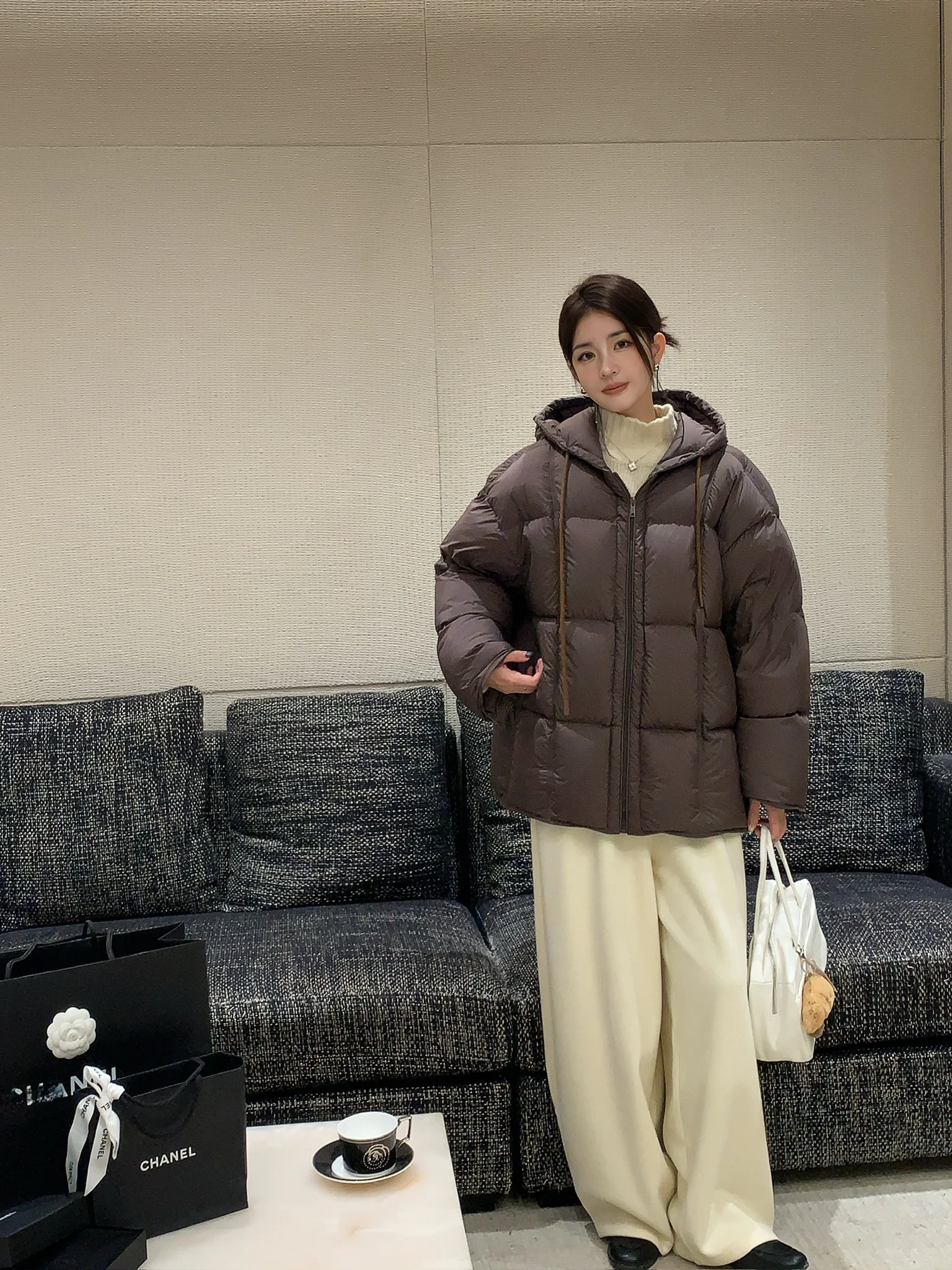 

Корейская универсальная куртка-пуховик с капюшоном для похудения, модель Y258089, женская, теплая, для повседневной носки, модная, с длинными рукавами