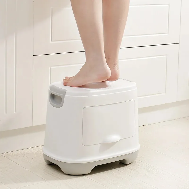 Outdoor Storage Stool Waterproof PP Plastic Foldable Ottoman Garden Patio Seat Multifunctional Non Slip Durable Banco Adult Kids