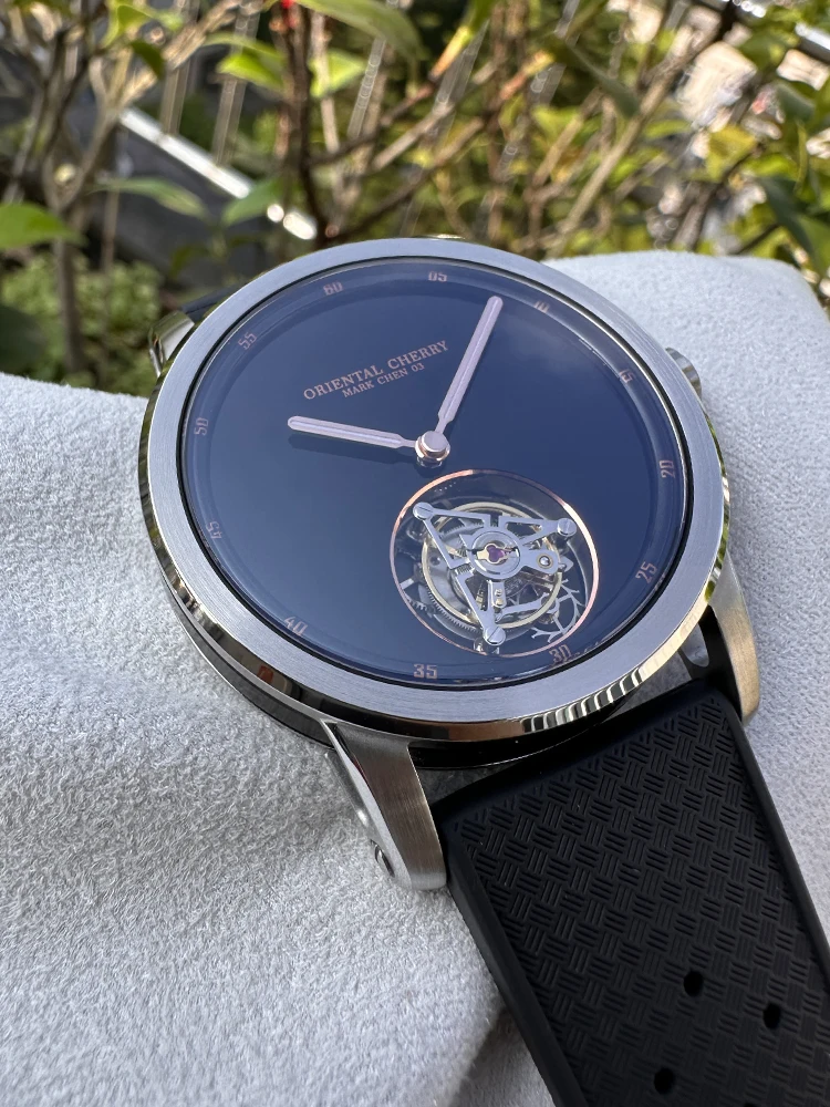 Men's Limited Edition ORIENTAL CHERRY MC-03 Series CAL.0031 Extreme Chen Flying Tourbillon Mechanical Watch Sakura