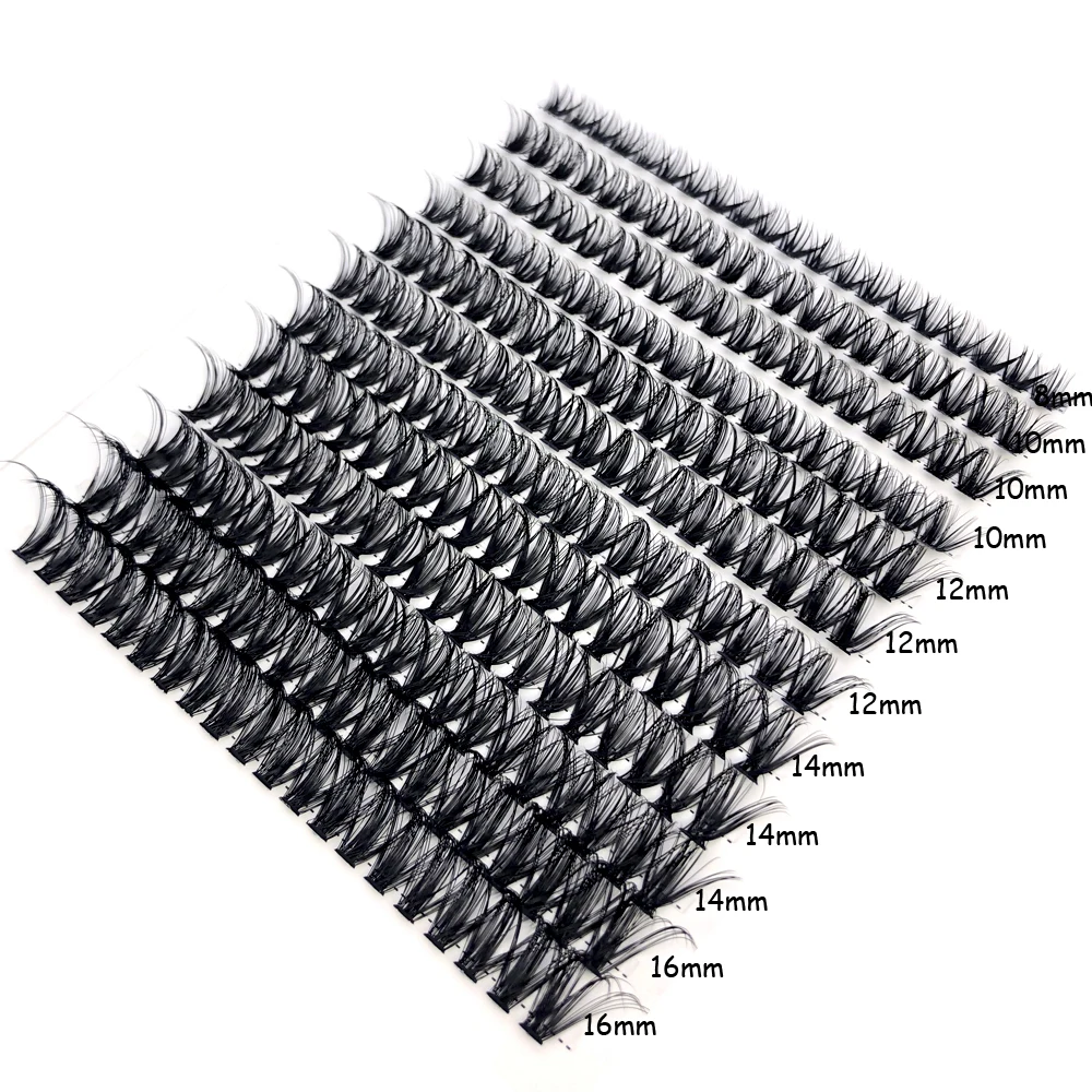 HBZGTLAD 240PCS Individual Lashes Cluster DIY Lash Clusters 30D 40D D Curl 8-16mm Cluster Lashes DIY Individual Eyelashes Lashes