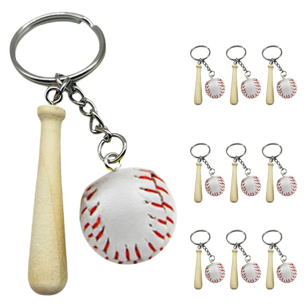 

10 Pcs Baseball Keychain Holder Halloween Bat Sports Keychains Accessories Party Softball