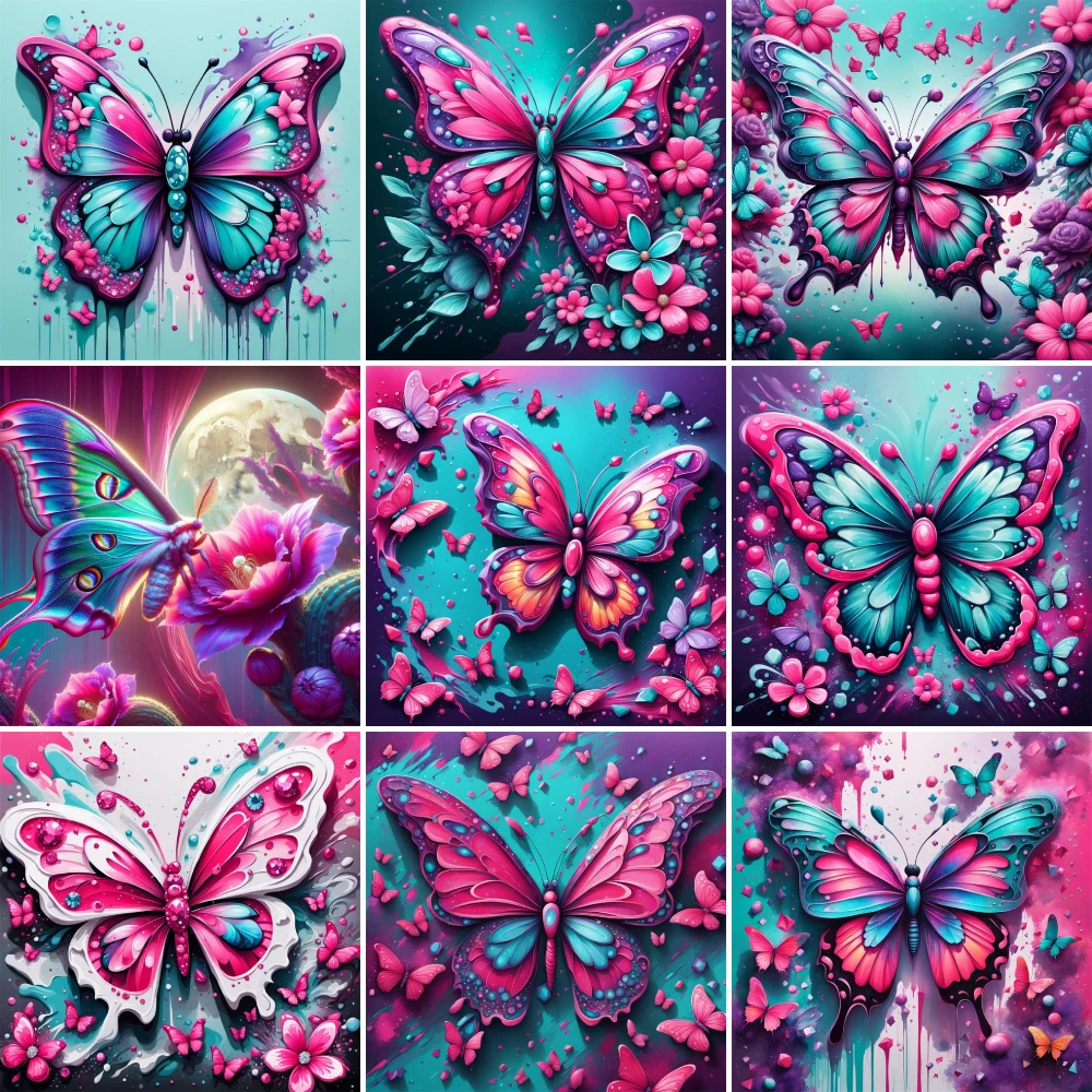 

Flowers Butterfly Printed Canvas 11CT Cross-Stitch Embroidery Patterns Craft Sewing Handmade Knitting Mulina Jewelry Wholesale