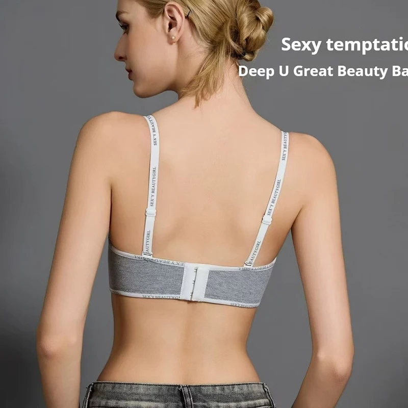FINETOO صدر صغير مثير رفع الملابس الداخلية النساء الملابس الداخلية سلس الصدرية للنساء مريحة اليومية الصدرية سميكة Bralette 32-38AB #4