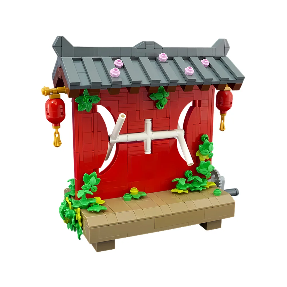 

MOC Japanese Zen Spinner Building Blocks Model Japanese Zen Spinner Architecture Bricks Assembly Toys Kids DIY Birthday Gifts