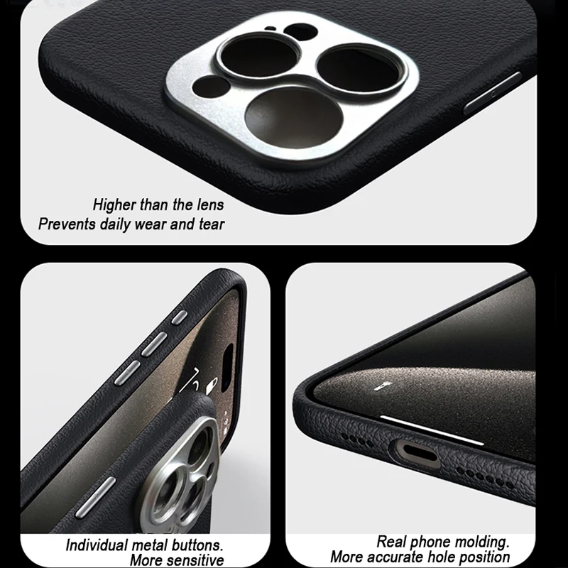 Magnet Case Magnetic Phone Case CPL Star Filter Luxury Magnetic Leather Case for iPhone 15 Magsafe Cover Support Car Holder