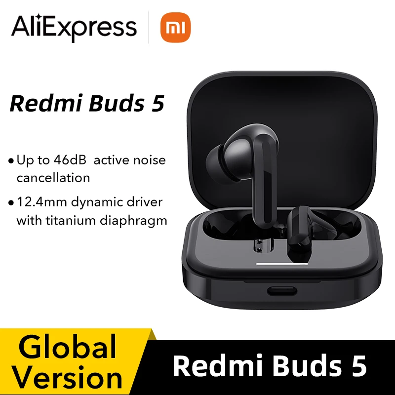 

Original Xiaomi Redmi Buds 5 Earbuds TWS Wireless Bluetooth 5.3 Active Noise Cancelling Earphone 40H Battery Life 46dB Headset