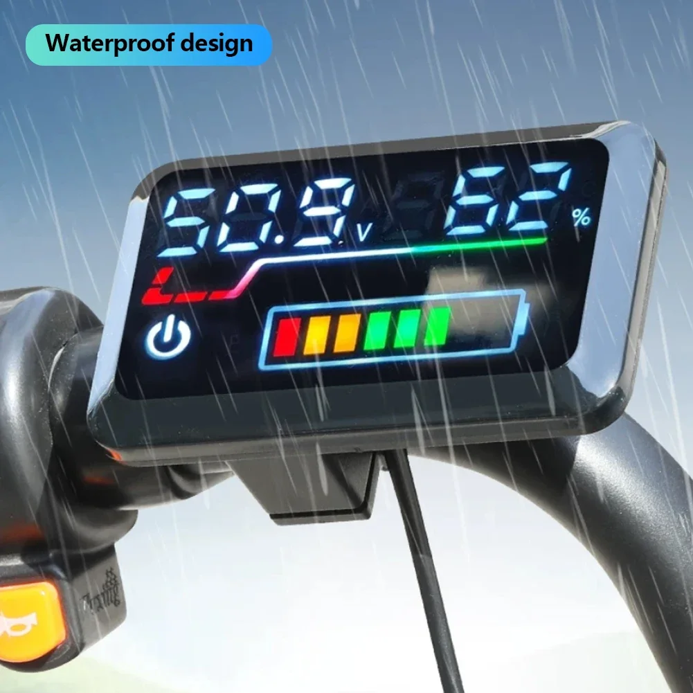 48V-72V Power Display Precision Voltage Meter Digital Battery Level Indicator For Electric Scooter Motorcycle E-Bike Car