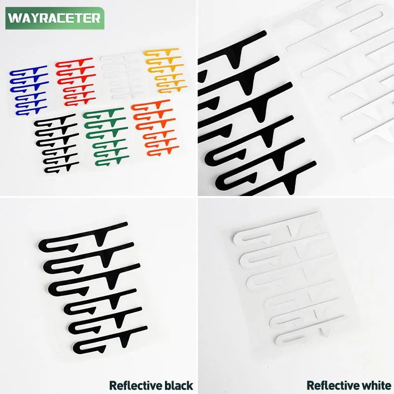 สติกเกอร์คาลิเปอร์เบรครถกันน้ำ6ชิ้นสะท้อนแสง HI TEMP สำหรับ Peugeot 207 3008 5008 2008 106 107 108 205 206 208 RCZ 307 308
