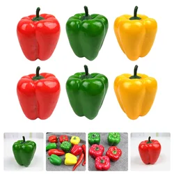 6 Pcs Artificial Simulation Bell Pepper Model Models Oranges Poly Dragon Simulated Photo Props Restaurant Display Prop