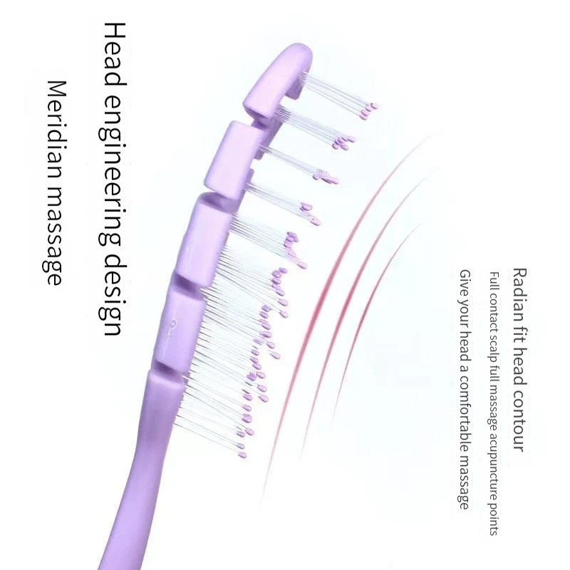 Oblique And Empty Syling Hair Comb Massage Comb Reduce Hair Loss Anti -tangles Fluffy Anti-static Curved Hair Comb For All Purpo