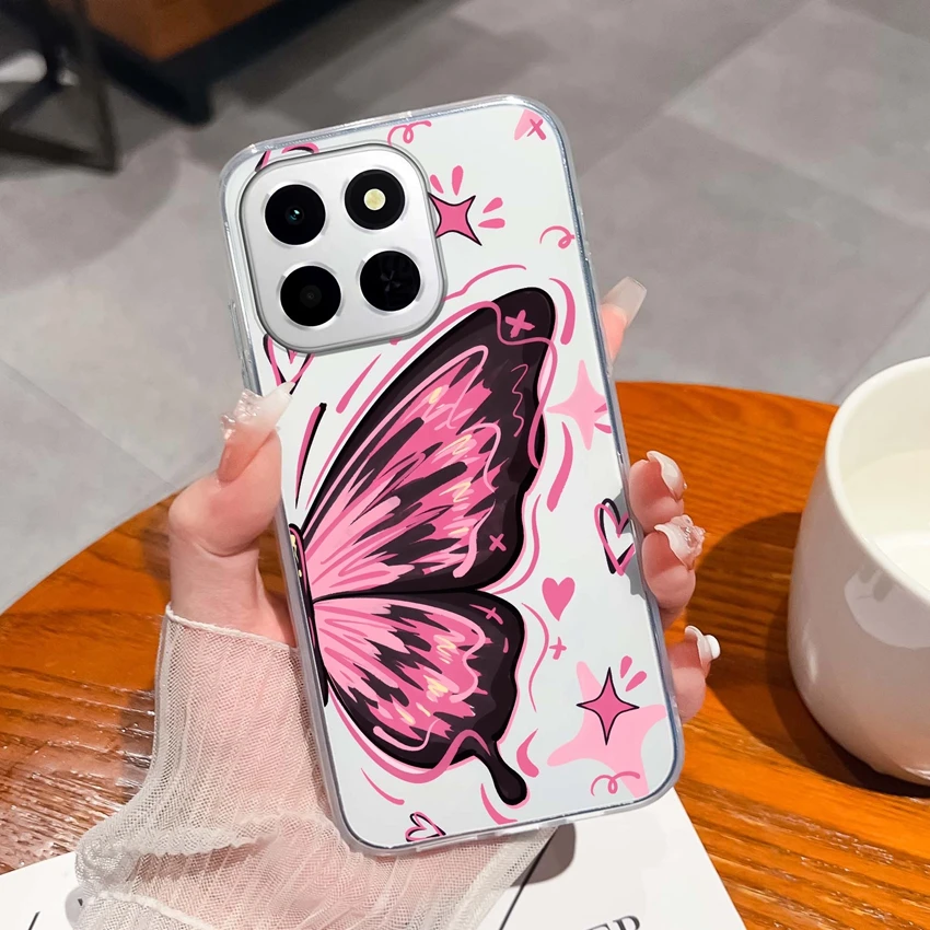 ل Honor X6C 6.61 بوصة أغطية الهاتف أنماط أرنب لطيف حامي الشاشة شفافة بولي TPU ترقية الغبار حماية الحالات